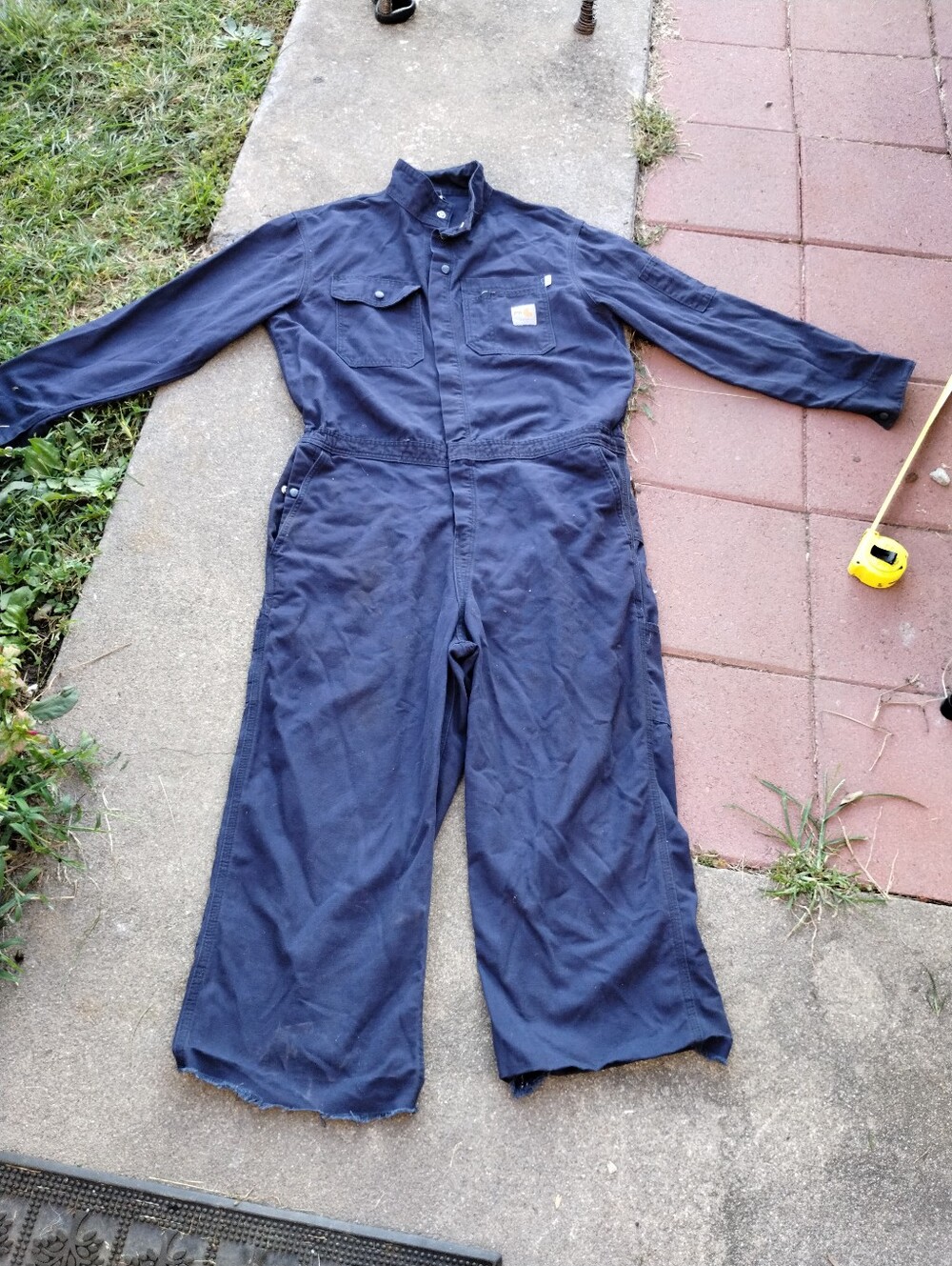 Carhartt FR X007 Midweight canvas coveralls DISCONTINUED NAVY 44 " x 27 " VGE